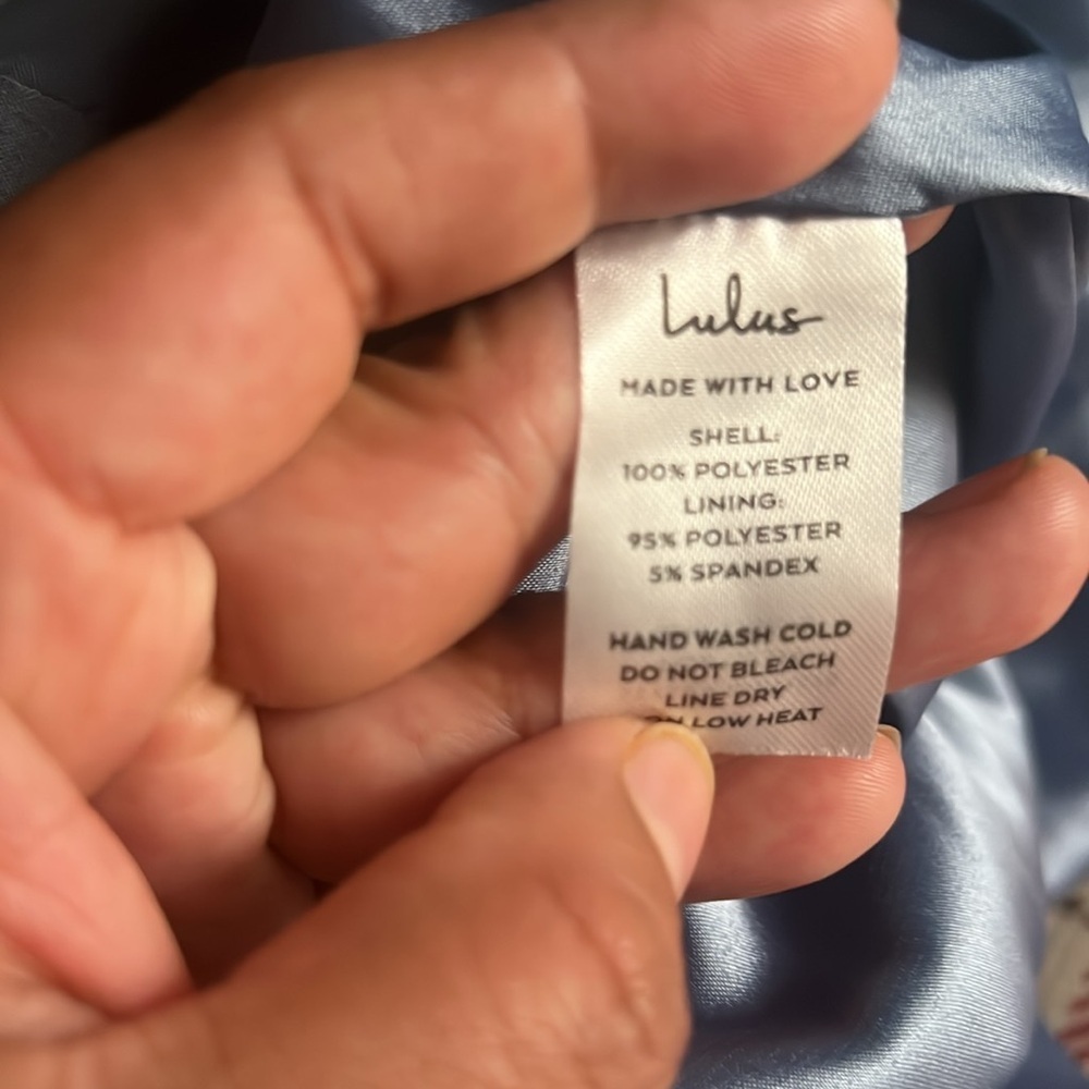 NWT Lulus Easy Listening Slate Blue Cold-Shoulder Wrap Maxi Dress - Picture 8 of 12